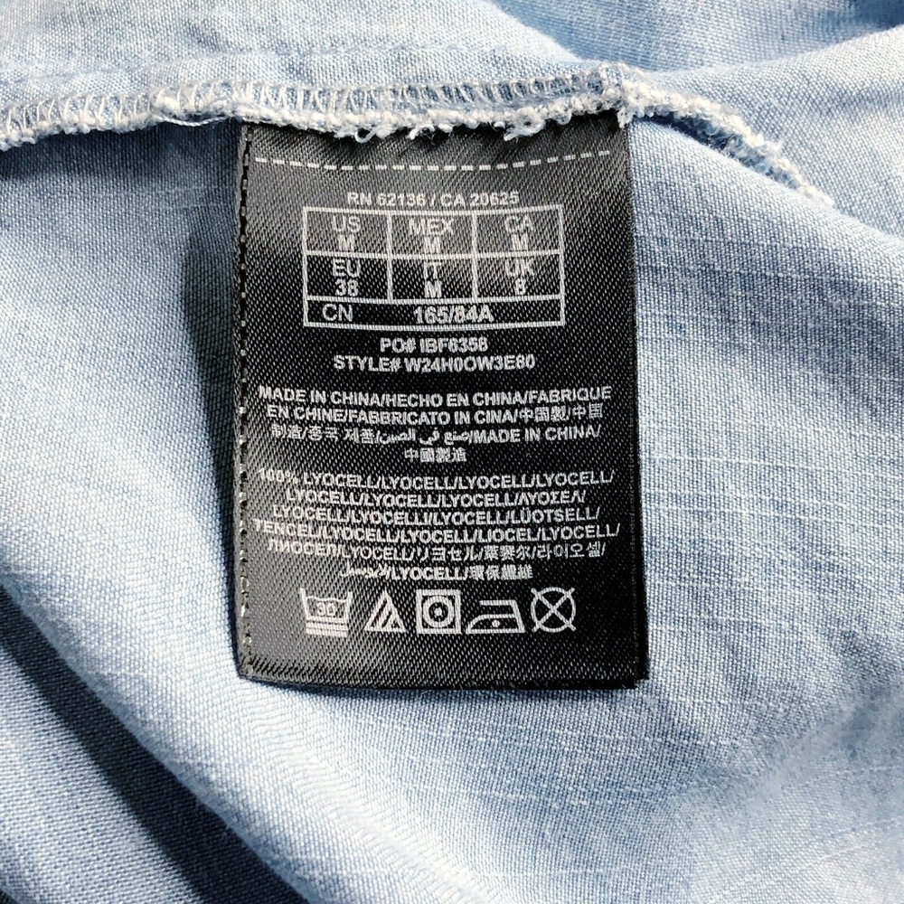 Guess Button Down Chambray Denim High Low (T38) - image 6